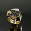 Black and White Diamond Gold Men Ring