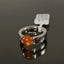 Natural Spessartite Garnet and Diamond Men Ring