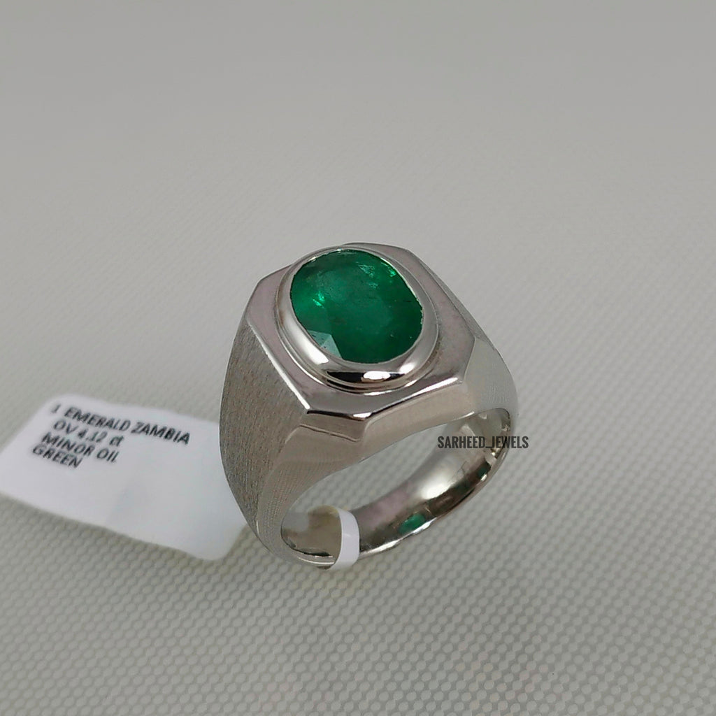 Natural Emerald Men Ring