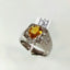 Natural Citrine and Cubic Zircon Men Ring