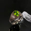 Natural Peridot and Brown Diamond Men Ring