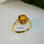 Natural Citrine and Diamond Gold Ring
