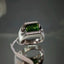 Natural Green Tourmaline and Diamond Men Ring