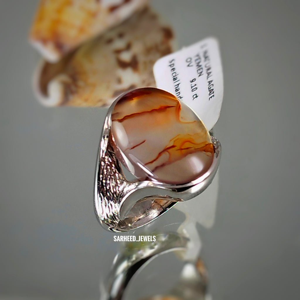 Natural Agate Men Ring