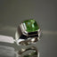 Natural Peridot with Rutile Men Ring