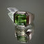Natural Peridot with Rutile Men Ring
