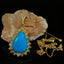 Natural Turquoise, Opal and Diamond Gold Necklace