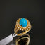 Natural Turquoise and Diamond Gold Ring