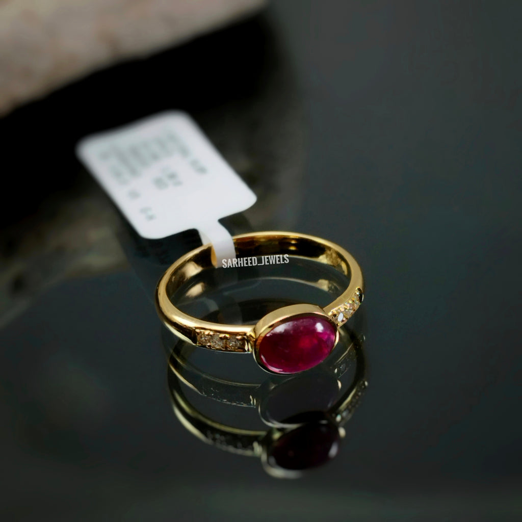 Natural Ruby and Diamond Gold Ring