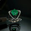 Natural Emerald and Diamond White Gold Ring