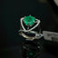 Natural Emerald and Diamond White Gold Ring