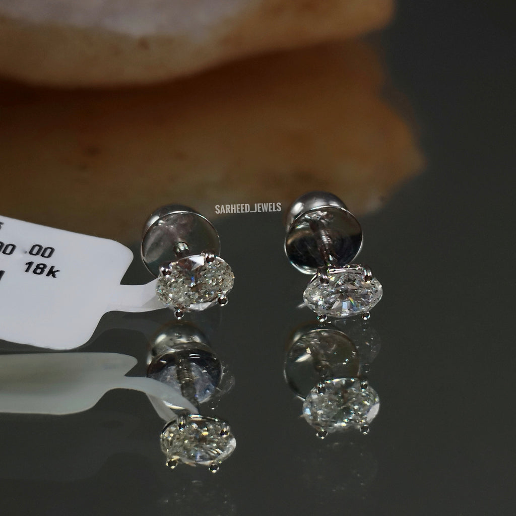 Diamond White Gold Studs