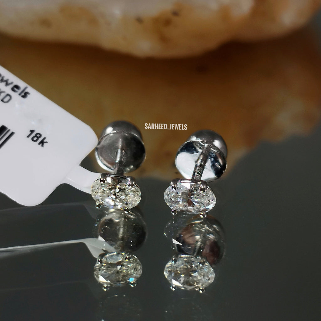 Diamond White Gold Studs
