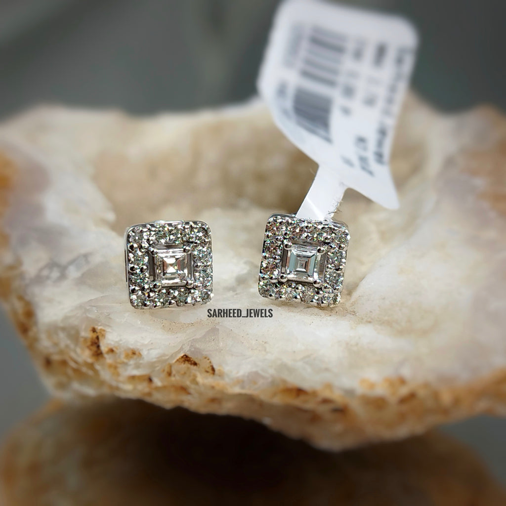 Diamond White Gold Studs