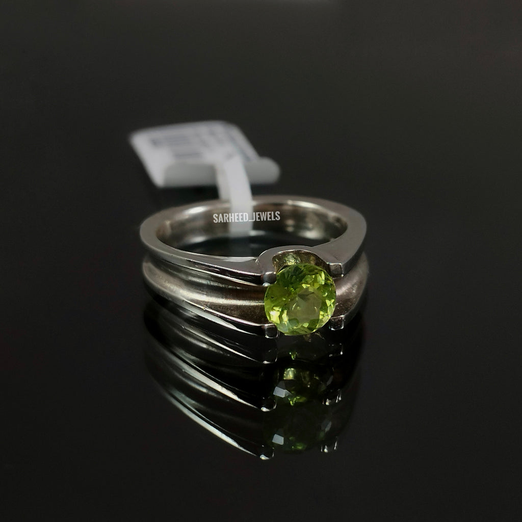 Natural Peridot Men Ring