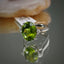 Natural Peridot and Diamond Gold Ring