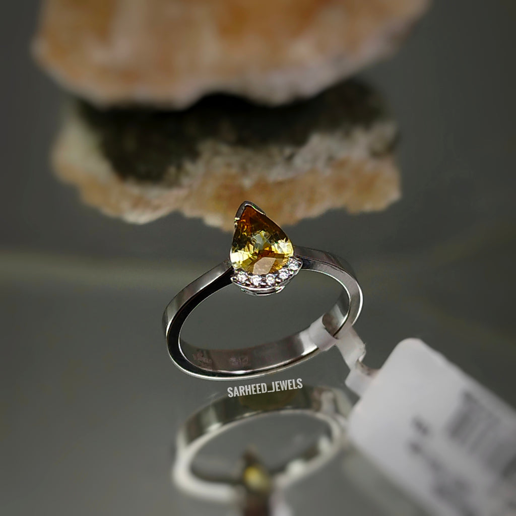 Natural Bi-Color Sapphire and Diamond White Gold Ring