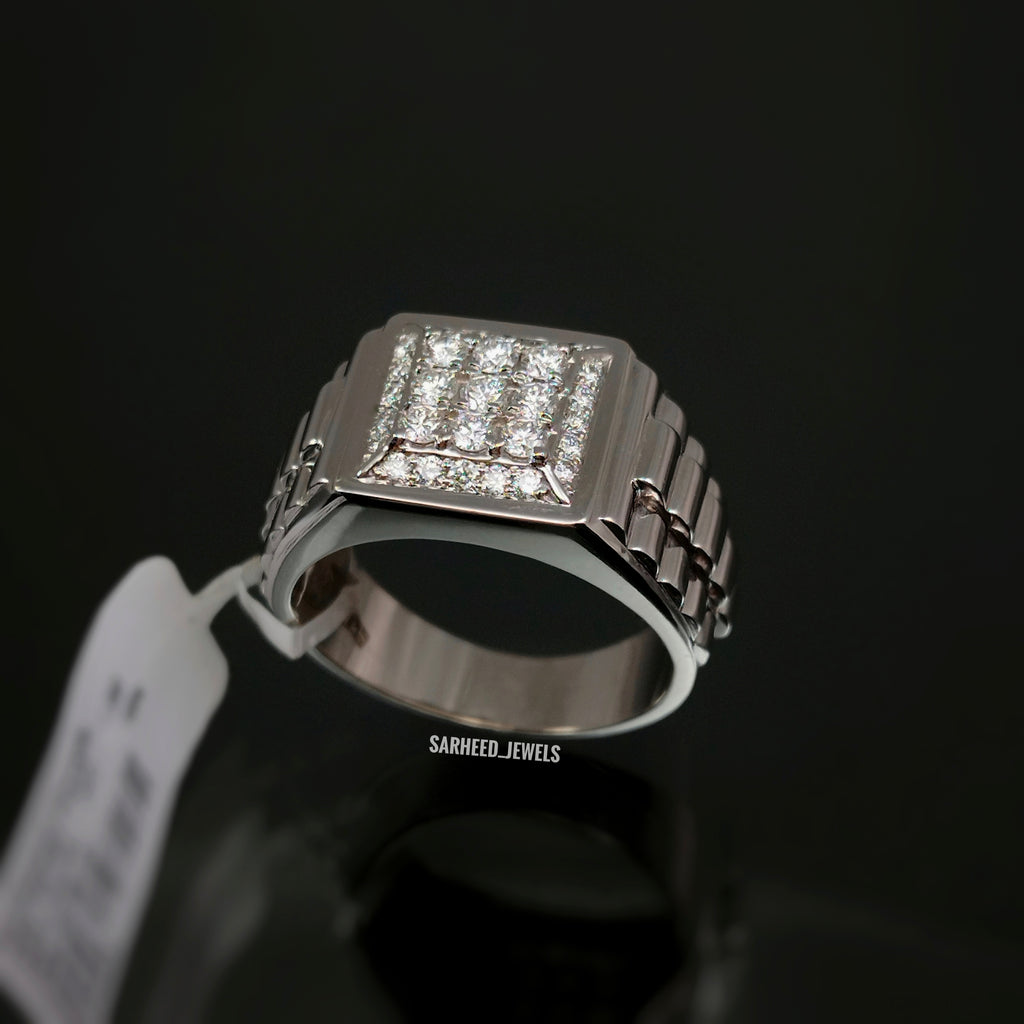 Diamond White Gold Men Ring