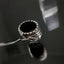 Natural Black Agate and Diamond Men Ring
