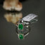 Natural Emerald and Diamond White Gold Ring