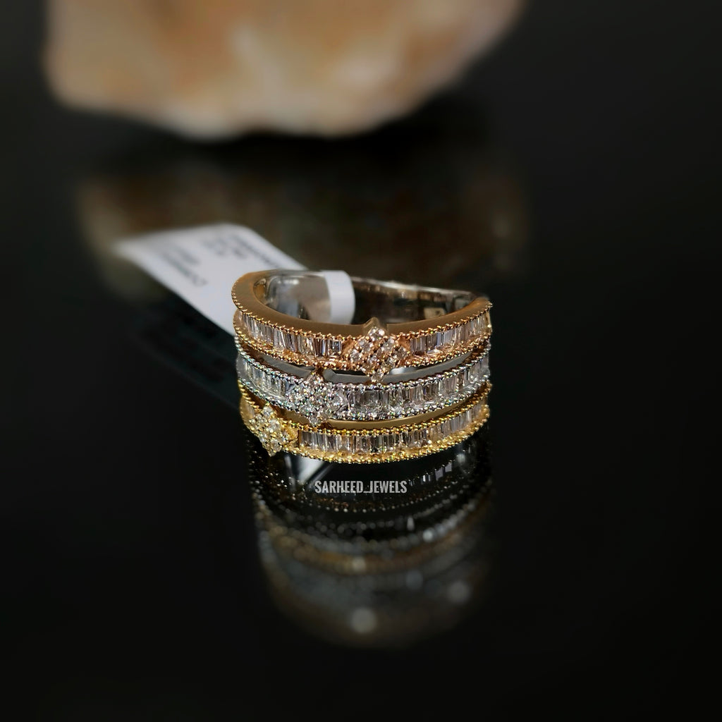 Diamond 3-Toned Gold Ring