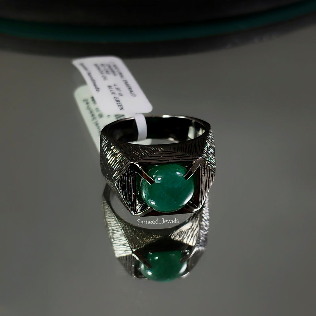 Natural Emerald Men Ring