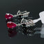 Natural Rubies and Diamond White Gold Earrings