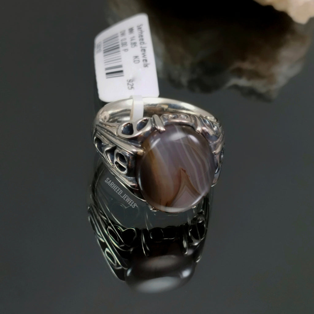 Natural Agate Men Ring