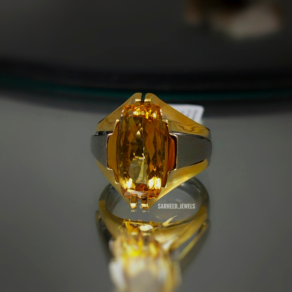 Natural Citrine Men Ring
