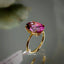 Natural Pink Topaz Gold Ring