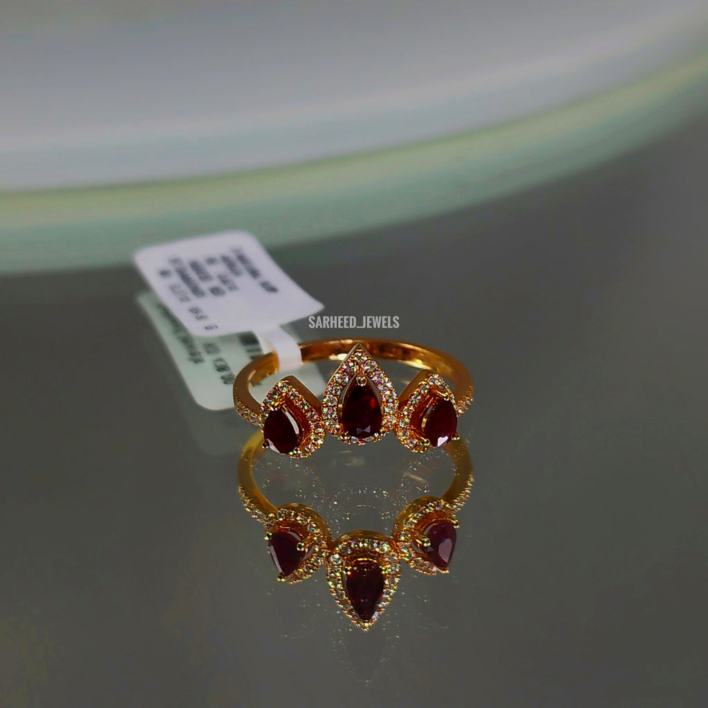 Natural Ruby and Diamond Rose Gold Ring