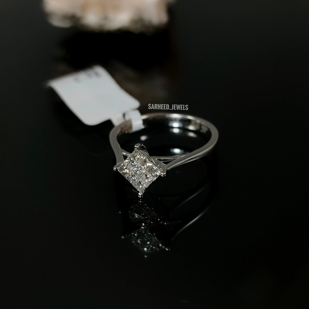 Princess-Cut Diamond White Gold Ring