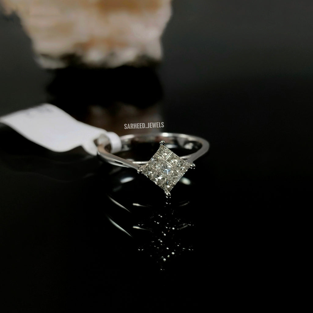 Princess-Cut Diamond White Gold Ring
