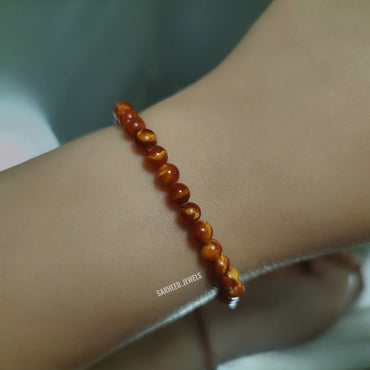 Natural Amber Beads Bracelet (Unisex)