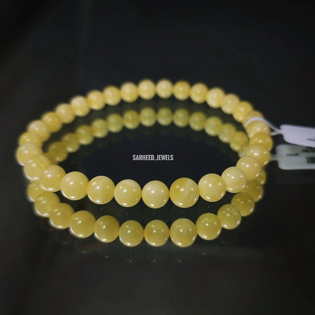 Natural Amber Beads Bracelet (Unisex)