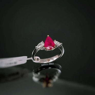 Natural Ruby and Diamond Two-Tone Gold Ring