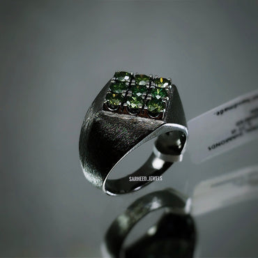 Green Diamonds Men Ring
