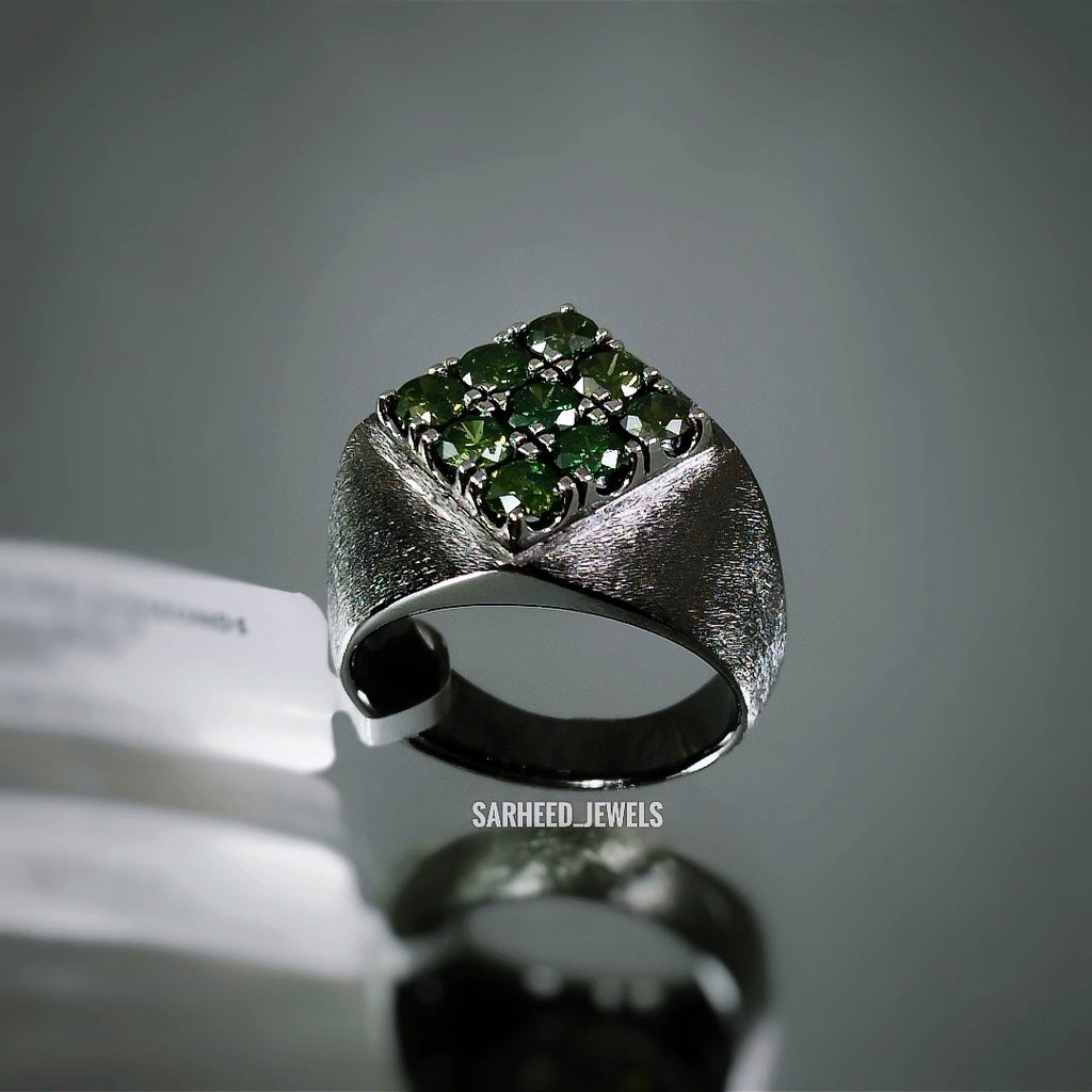 Green Diamonds Men Ring