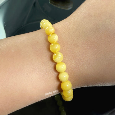 Natural Amber Beads Bracelet (Unisex)