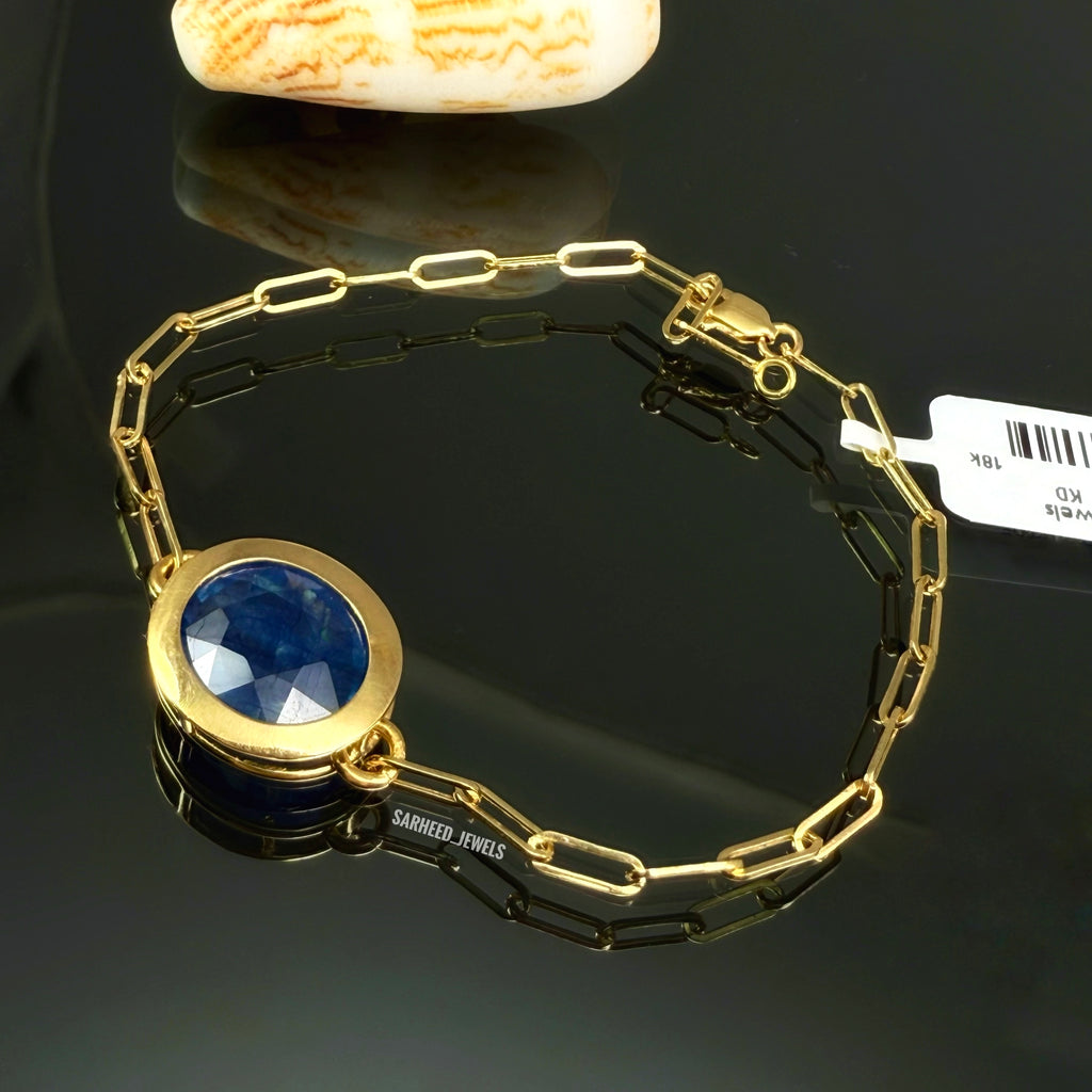 Natural Sapphire Gold Bracelet