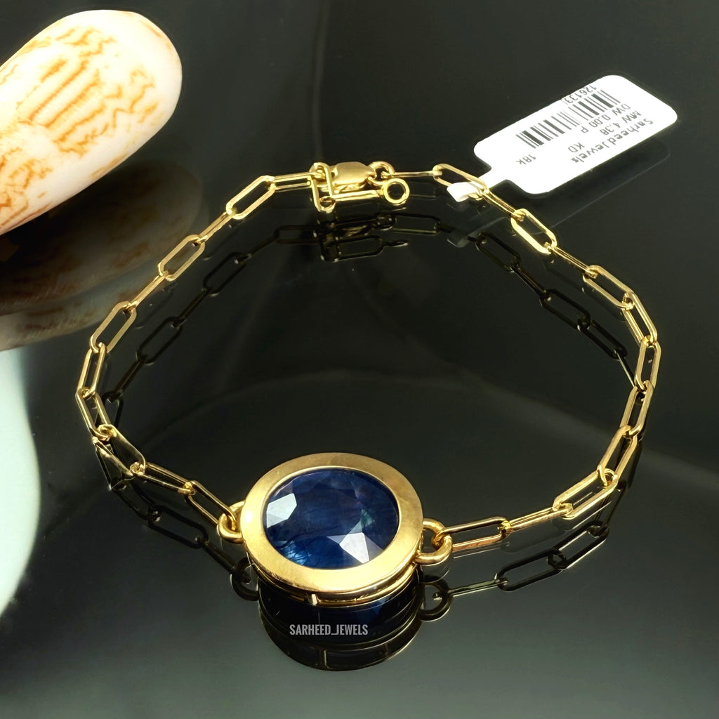 Natural Sapphire Gold Bracelet