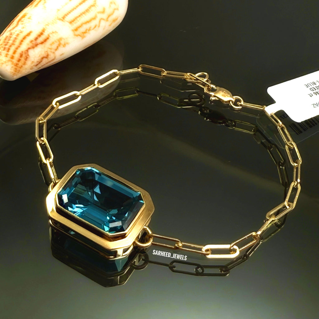Natural Topaz Gold Bracelet