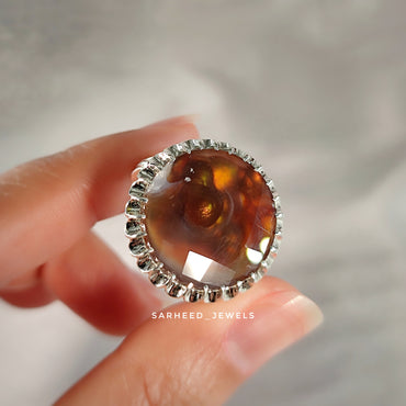 Natural Fire Agate Men Ring