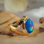 Natural Opal and Diamond Gold Ring