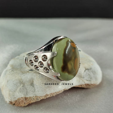 Natural Yemen Agate (Jasper) Ring