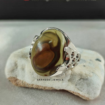 Natural Yemen Agate (Jasper) Ring