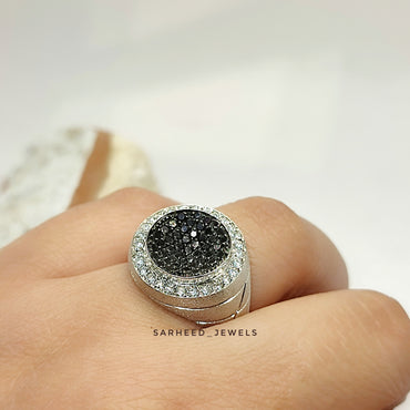 Black and White Diamond Ring
