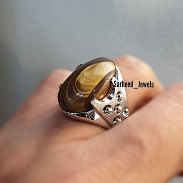 Natural Yemen Agate (Jasper) Ring