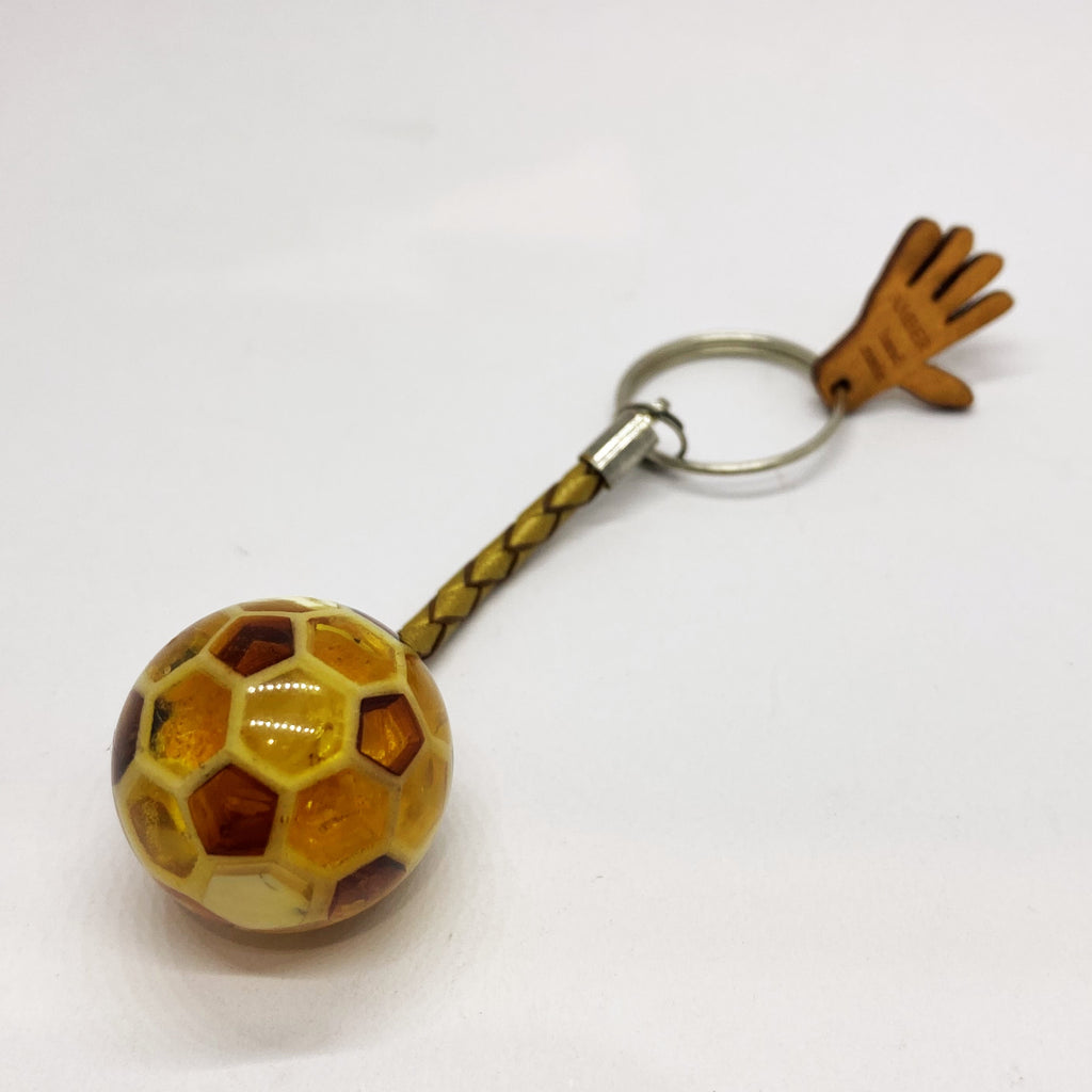 Leather Amber Keychain