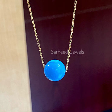 Natural Turquoise Gold Necklace